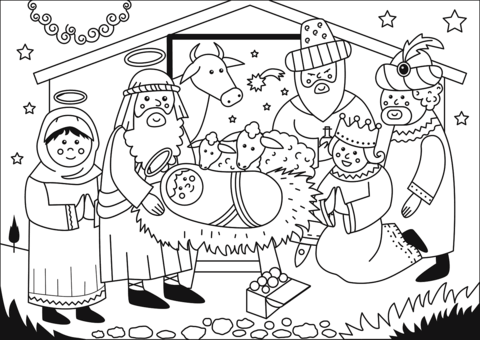 Adoration Of The Magi Coloring Page